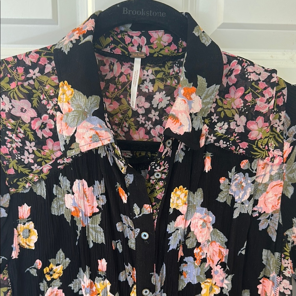 Floral Button-Up Blouse